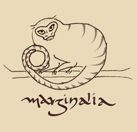 Marmoset Marginalia makes all kinds of fun stuff printed with hand-drawn illustrations inspired by medieval marginalia